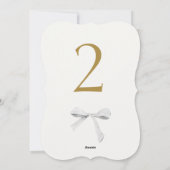 Imitate Gold | White Ribbon Wedding Tischnummer (Rückseite)