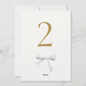Imitate Gold | White Ribbon Wedding Tischnummer (Rückseite)