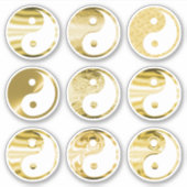 Imitate Gold Yin Yang Symbol Textured Metallic Set Aufkleber (Vorderseite)