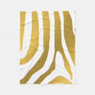Imitate Gold Zebra Print Stripes Muster Fleecedecke