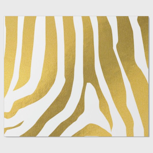 Imitate Gold Zebra Print Stripes Muster Geschenkpapier (Flach)
