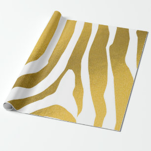 Imitate Gold Zebra Print Stripes Muster Geschenkpapier