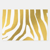 Imitate Gold Zebra Print Stripes Muster Geschenkpapier Set (Vorderseite)