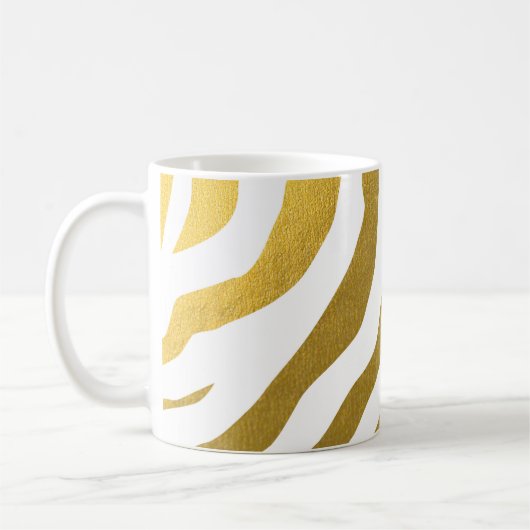 Imitate Gold Zebra Print Stripes Muster Kaffeetasse (Links)