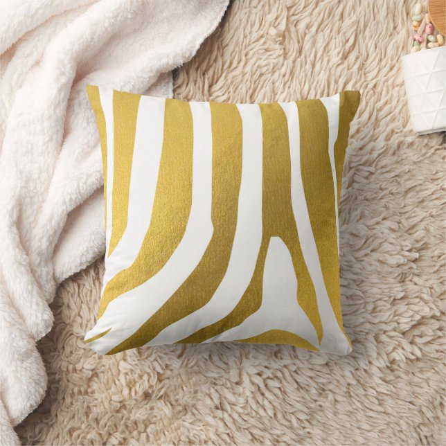 Imitate Gold Zebra Print Stripes Muster Kissen (Decke)