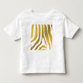 Imitate Gold Zebra Print Stripes Muster Kleinkind T-shirt (Vorderseite)