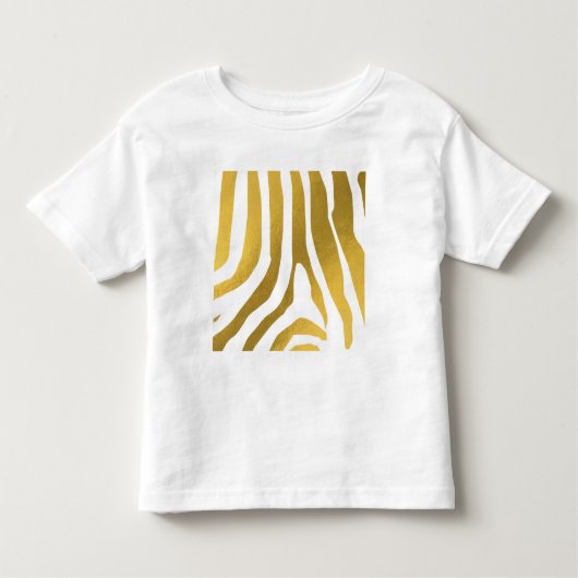 Imitate Gold Zebra Print Stripes Muster Kleinkind T-shirt (Vorderseite)