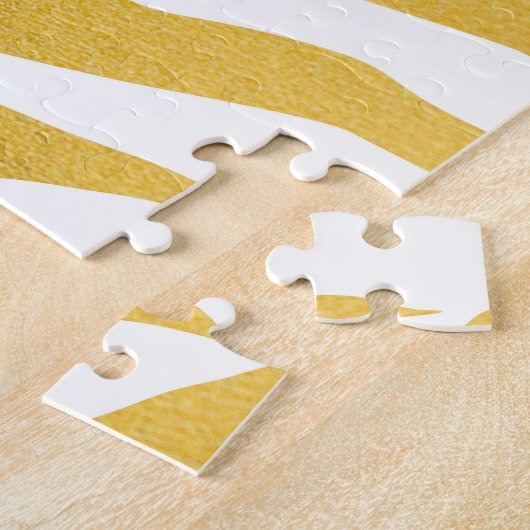 Imitate Gold Zebra Print Stripes Muster Puzzle (Seite)