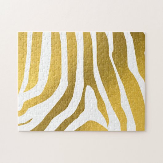 Imitate Gold Zebra Print Stripes Muster Puzzle (Horizontal)