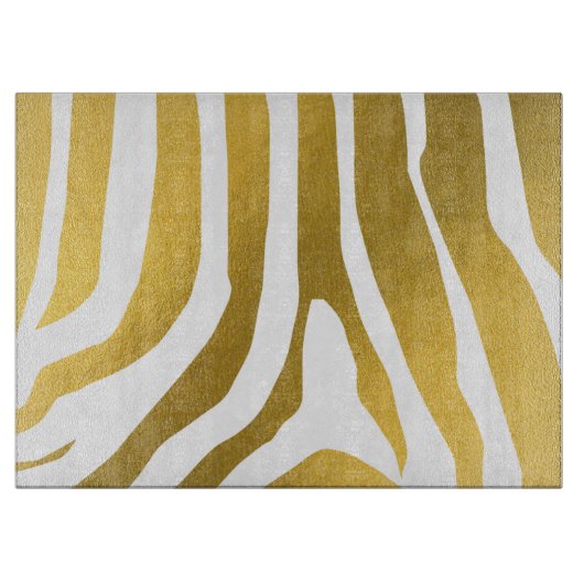 Imitate Gold Zebra Print Stripes Muster Schneidebrett (Vorderseite)