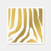 Imitate Gold Zebra Print Stripes Muster Serviette (Vorderseite)
