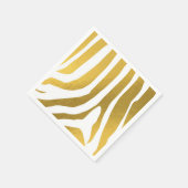 Imitate Gold Zebra Print Stripes Muster Serviette (Ecke)