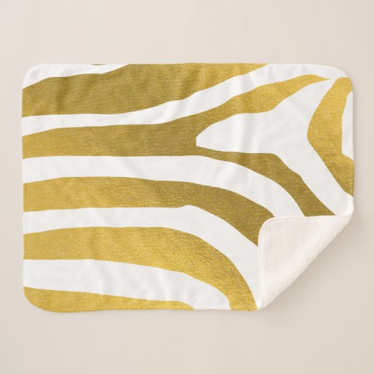 Imitate Gold Zebra Print Stripes Muster Sherpadecke (Vorderseite (Horizontal))