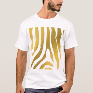 Imitate Gold Zebra Print Stripes Muster T-Shirt