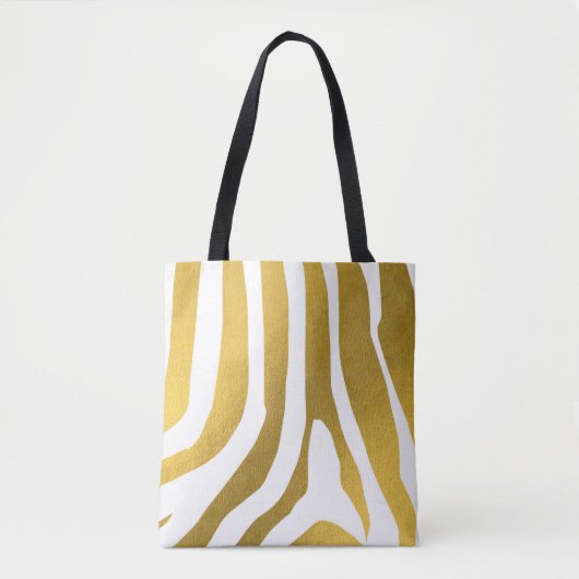 Imitate Gold Zebra Print Stripes Muster Tasche (Vorderseite)