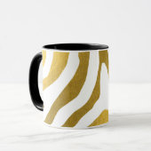 Imitate Gold Zebra Print Stripes Muster Tasse (Vorderseite Links)