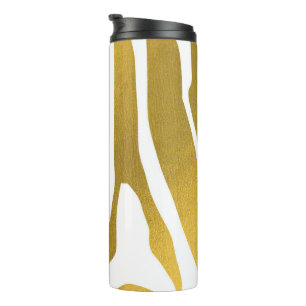 Imitate Gold Zebra Print Stripes Muster Thermosbecher