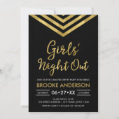 Imitate Gold Zickzack Bachelorette Girls Night Out Einladung (Vorderseite)