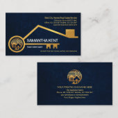 Imitate Gold Zuhause Key Blue Grunge Texture Real Visitenkarte (Vorne/Hinten)