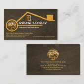 Imitate Gold Zuhause Timber Holz Texture Handyman Visitenkarte (Vorne/Hinten)