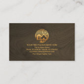 Imitate Gold Zuhause Timber Holz Texture Handyman Visitenkarte (Rückseite)