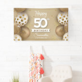 Imitate Goldballons Geburtstagsfeier Banner (Insitu)