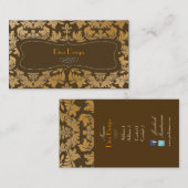 Imitate Goldbarocke Damastschokolade Visitenkarte (Vorne/Hinten)