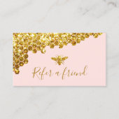 Imitate Goldbarren-Glitzer auf rosa Referenzkarte Visitenkarte (Vorderseite)