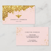 Imitate Goldbarren Glitzer auf rosa Untergrund Visitenkarte (Vorne/Hinten)