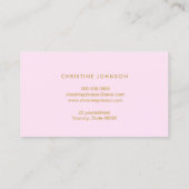 Imitate Goldbarren Glitzer auf rosa Untergrund Visitenkarte (Rückseite)