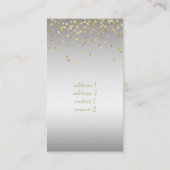 Imitate Goldblatt Konfetti Punkte auf silbergrauem Visitenkarte (Rückseite)