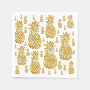 Imitate Goldblättrige Ananas Serviette