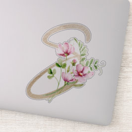 Imitate Goldbrief "S" Wasserfarben Wilde Blume Aufkleber