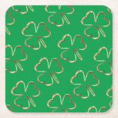 Imitate Golden Clovers Viel Glück Kleeblatt Green Rechteckiger Pappuntersetzer (Vorderseite)