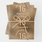 Imitate Golden Foil Aussehen wie Happy Birthday &  Geschenkpapier Set (Beispiel)