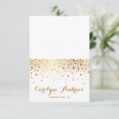 Imitate Golden Foil Confetti Dots Elegante Platzka Einladung (Stehend Vorderseite)