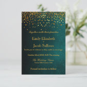 Imitate Golden Foil Confetti Save The Date (Stehend Vorderseite)
