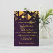 Imitate Golden Foil Confetti Save The Date (Stehend Vorderseite)