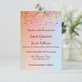 Imitate Golden Foil Confetti Save The Date (Stehend Vorderseite)
