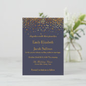 Imitate Golden Foil Confetti Save The Date (Stehend Vorderseite)