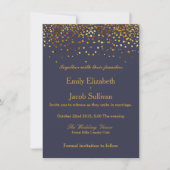 Imitate Golden Foil Confetti Save The Date (Vorderseite)