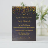 Imitate Golden Foil Confetti Save The Date (Stehend Vorderseite)