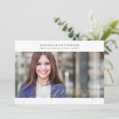 Imitate Golden Foil Elegante Graduate Ankündigung (Stehend Vorderseite)