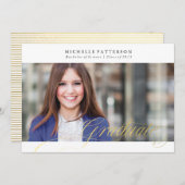 Imitate Golden Foil Elegante Graduate Ankündigung (Vorne/Hinten)