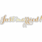 Imitate-golden Just Married Aufkleber (Vorderseite)