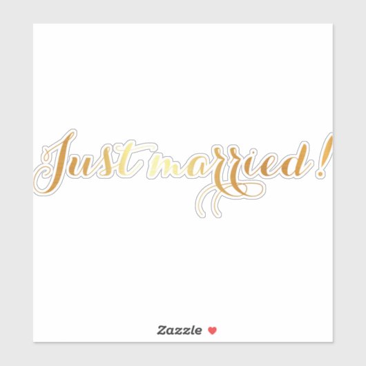 Imitate-golden Just Married Aufkleber (Blatt)