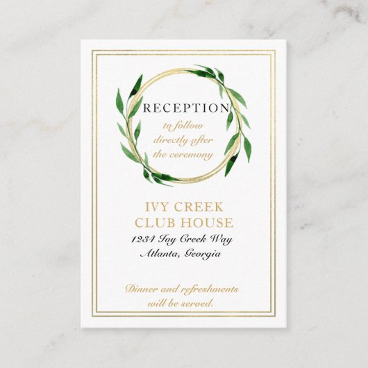 Imitate Golden Wreath Wedding Card Begleitkarte (Vorderseite)