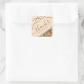 Imitate Golden Yellow Foil dank Text und benutzerd Quadratischer Aufkleber (Tasche)