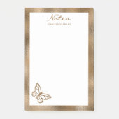 Imitate Golden Yellow Foil Look like Butterfly & T Post-it Klebezettel (Vorderseite)