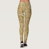 Imitate Golden Yellow Glitzer Textur Look Leggings (Rückseite)